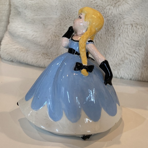 VTG 1958 Holland Mold Ceramic Dancing Girl Southern Belle Blond/Blue Figurine - Picture 8 of 12